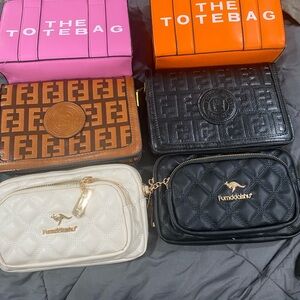 Multiples Black and White Quilted Totes